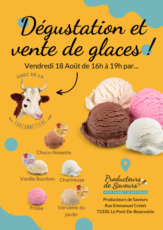 Dégustation et vente de glaces !